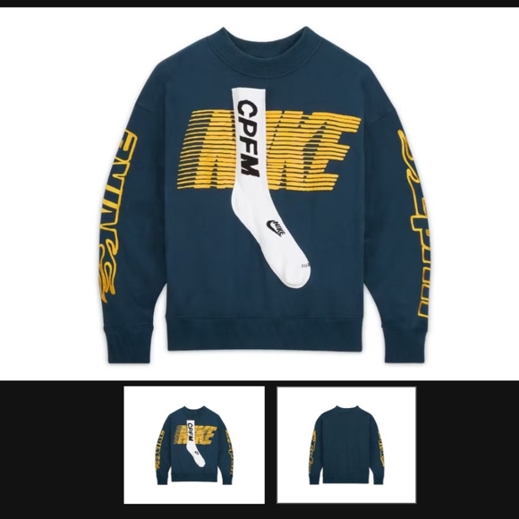 Nike Cactus Plant Flea Market. CPFM XL Fleece Crewneck Sock - Picture 1 of 11